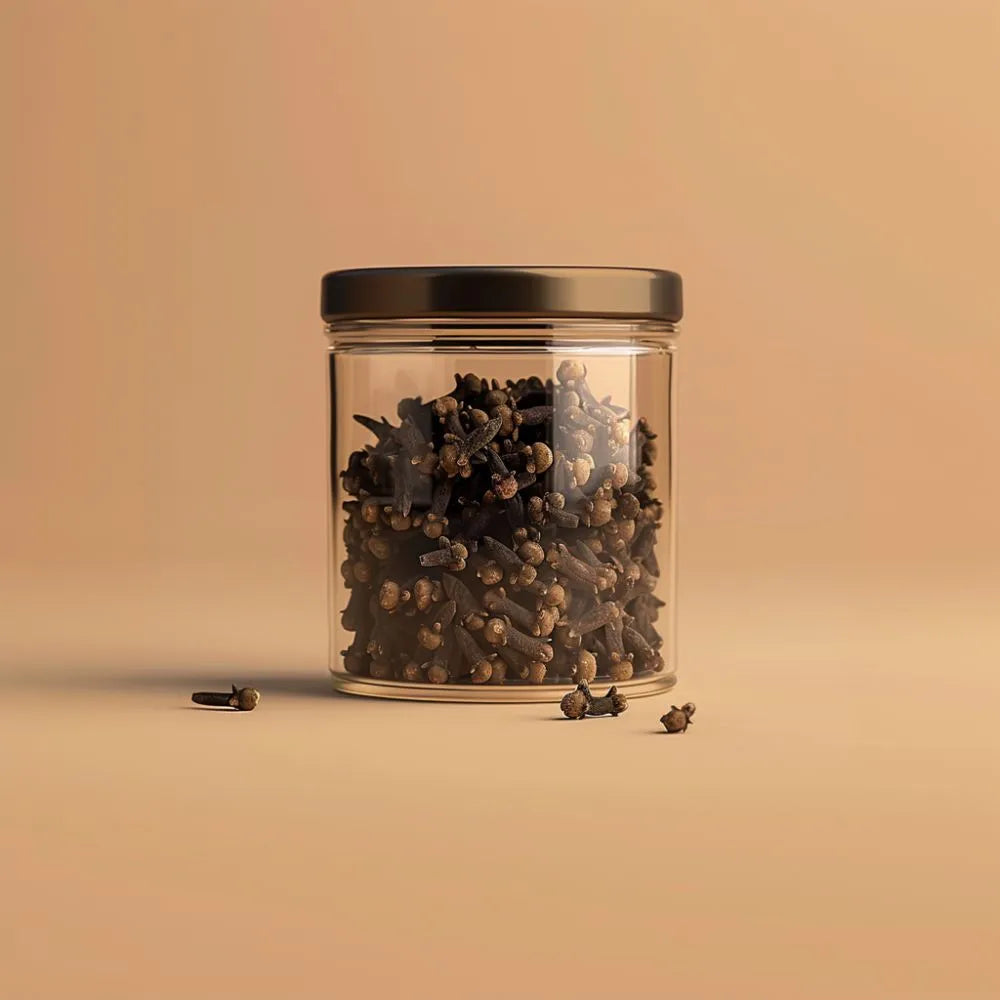 Clous de girofle dans un pot en verre
