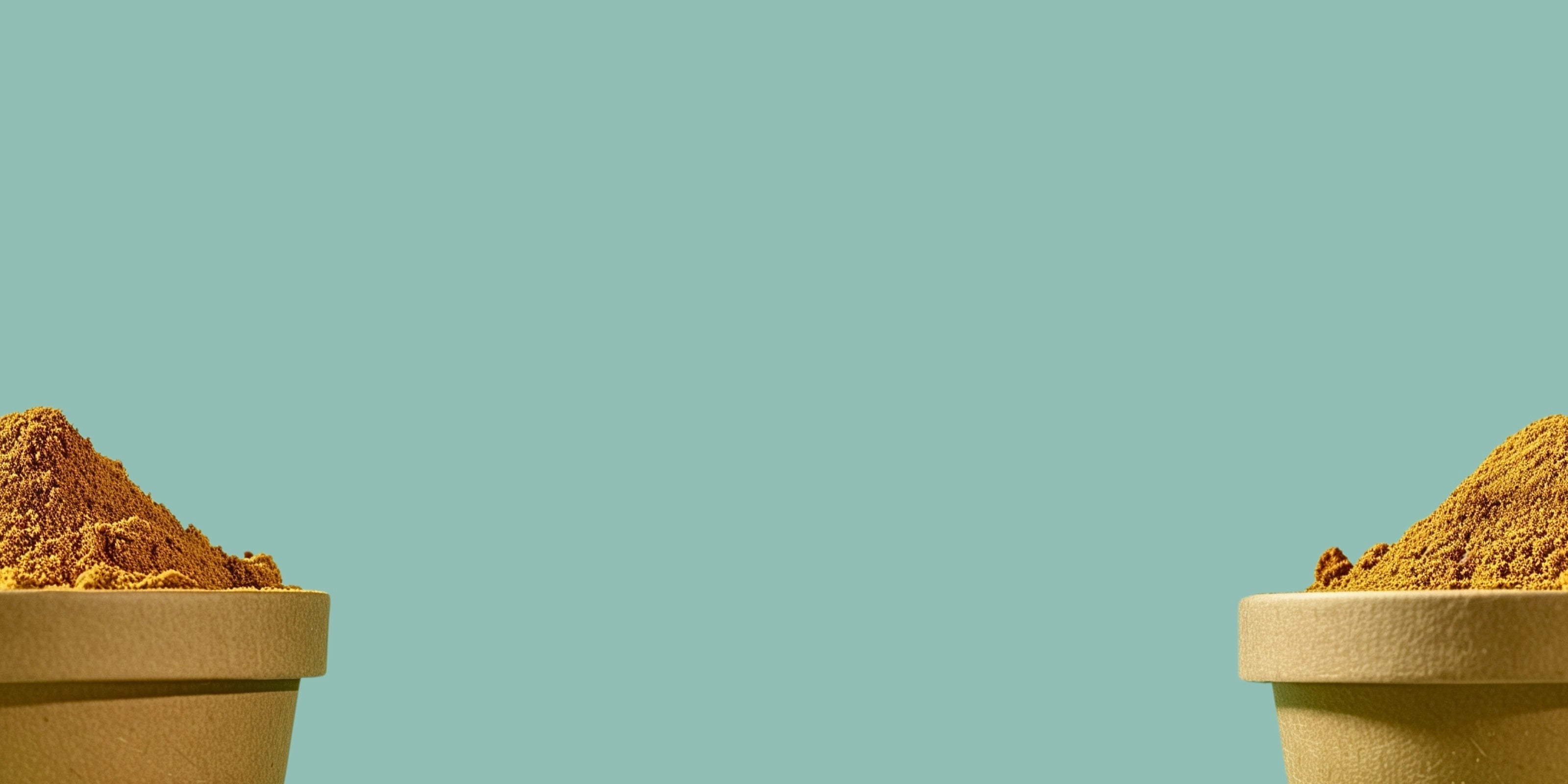 Image d'un pot de curry en poudre coupé en deux et moulu par Flaavup®