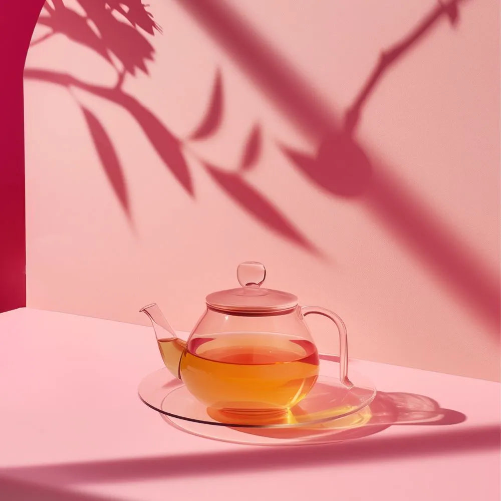 Ambiance avec une théière remplie de tisane anti-acidité