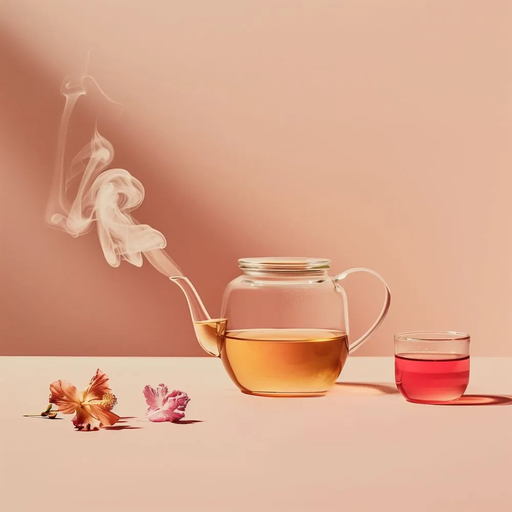 Ambiance théière remplie de la tisane constipation