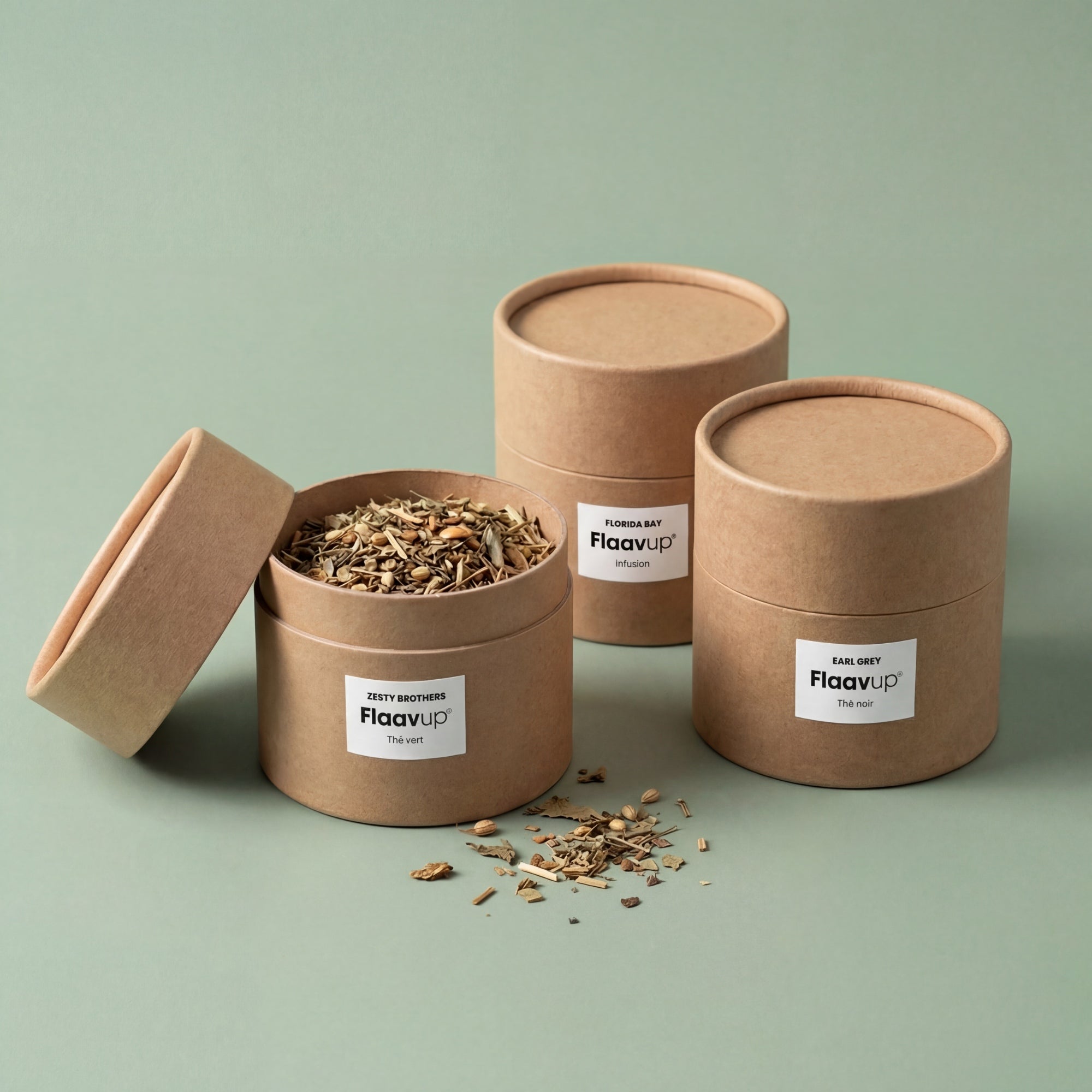 Boîte kraft avec étiquette pour cône scellé