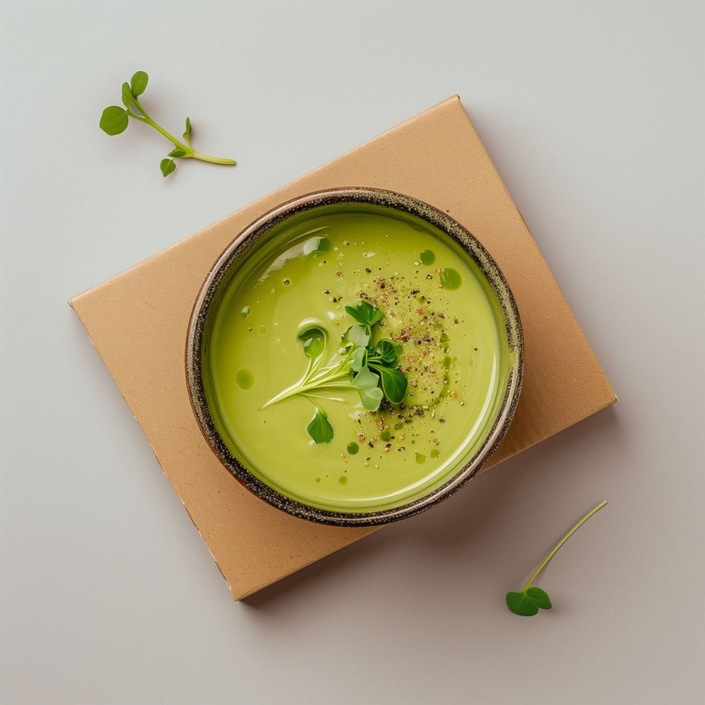 Bol rempli de sauce verte cuisinée avec du wasabi en poudre