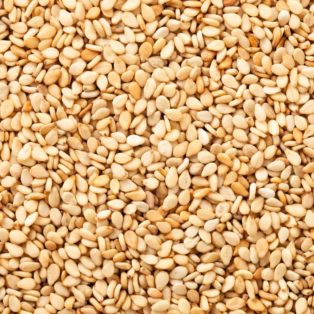 Zoom sur les graines de sésame blanc
