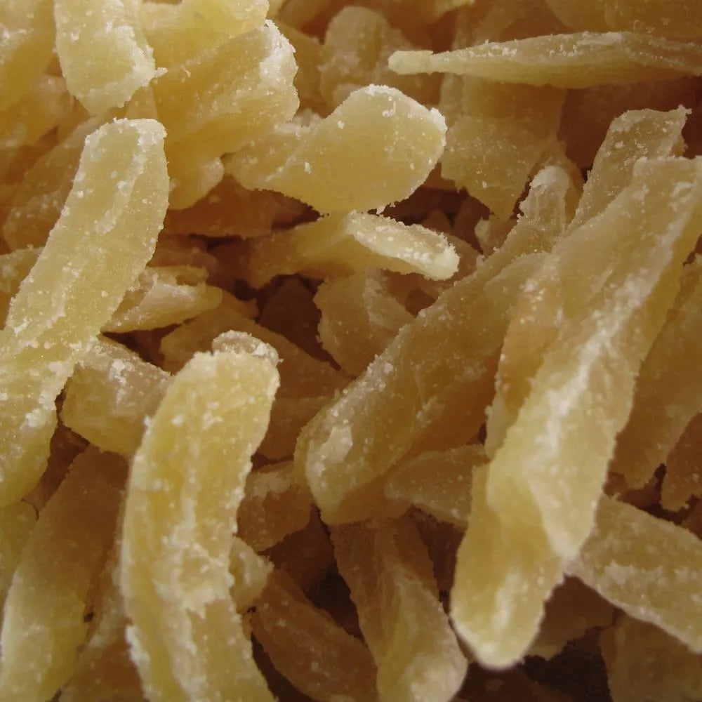 Zoom sur les bâtons de gingembre confit