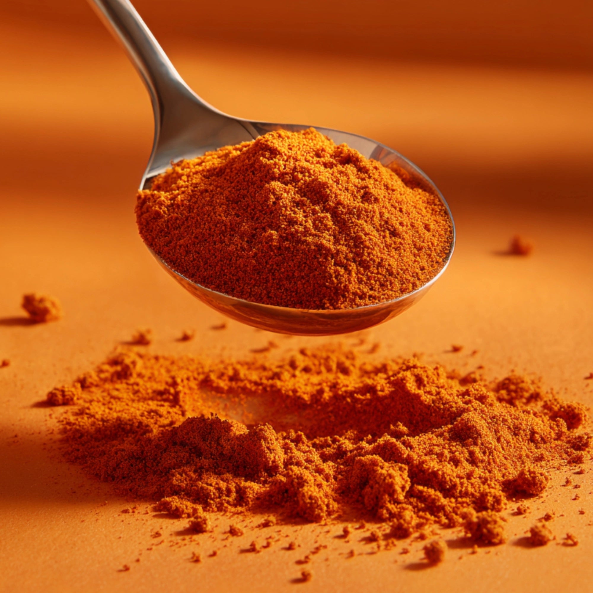 Ustensile rempli de poudre de mélange d'épices thaï