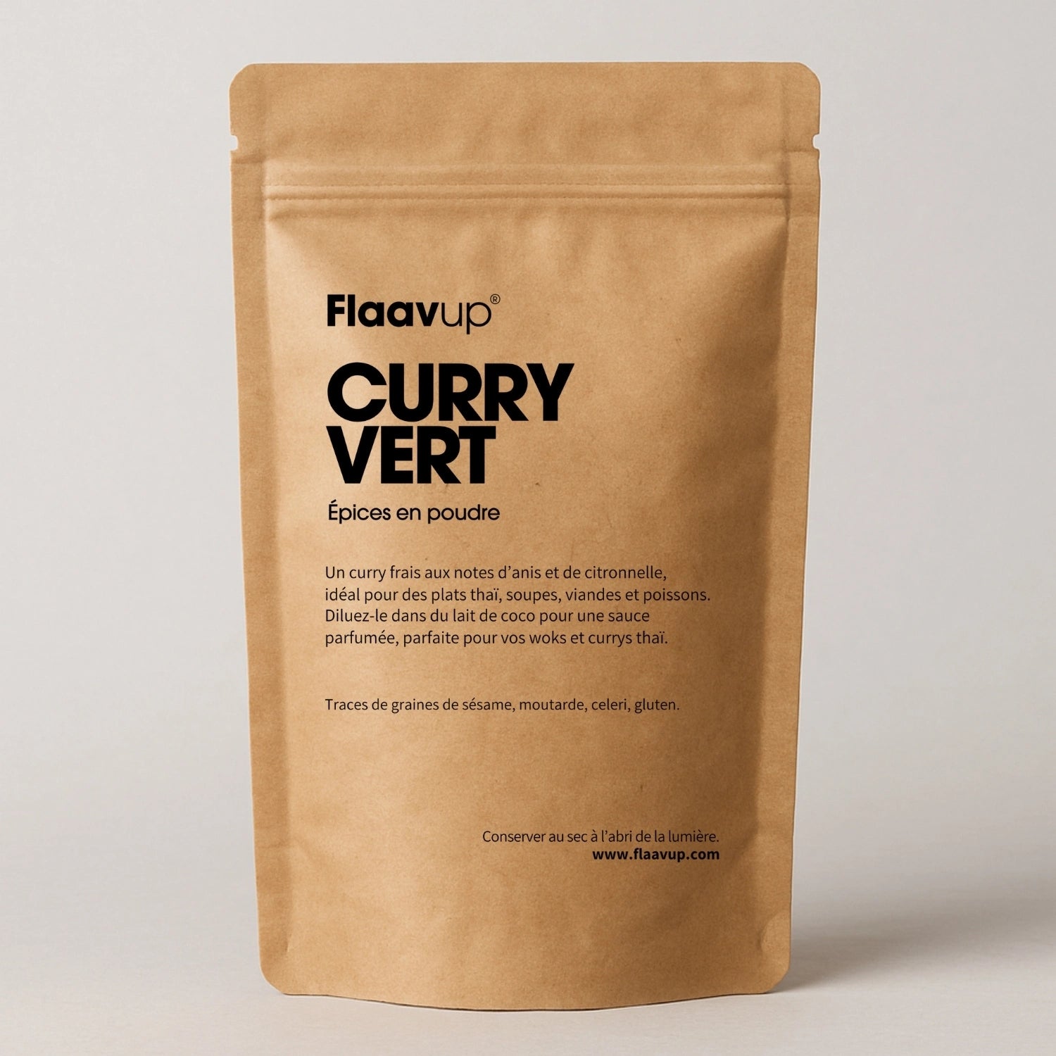 Paquet de curry vert en poudre