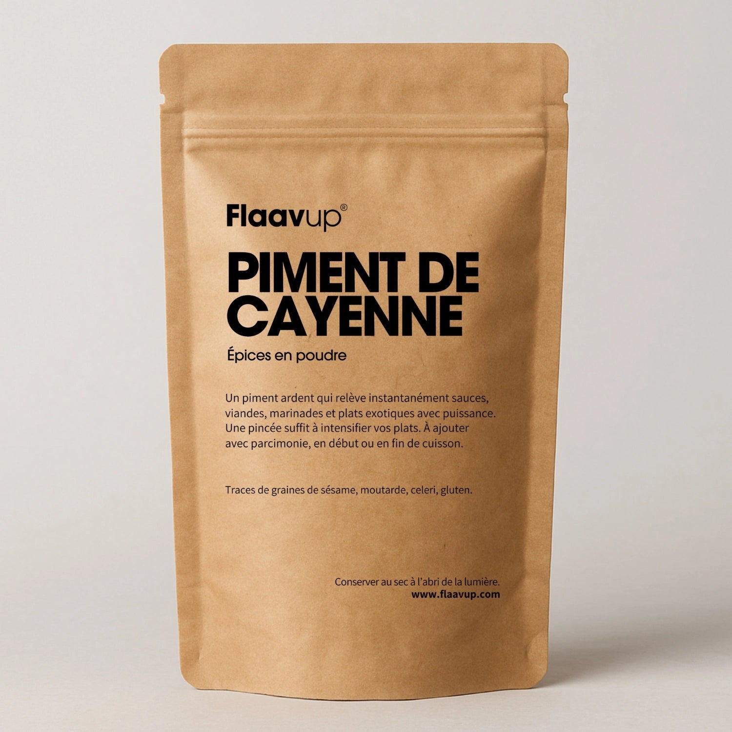 Paquet de piment de Cayenne en poudre