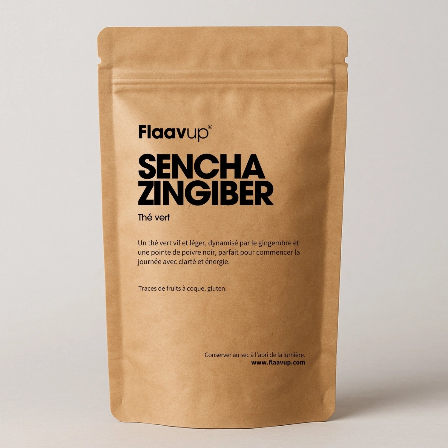Paquet de thé vert Sencha au gingembre